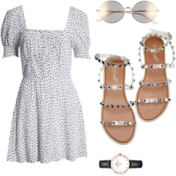 katliu Women's Flat Sandals Strappy Studded 8 - Picture 11 of 11